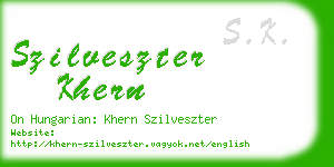 szilveszter khern business card